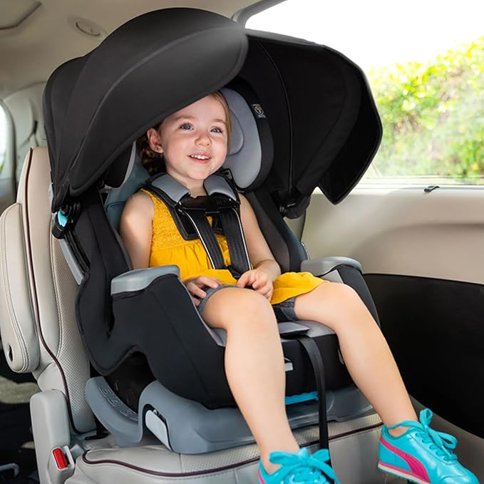 Baby Trend Cover Me 4-in-1 Infant Toddler Convertible Car Seat with Adjustable/Removable Canopy for Sun Protection & 2 Cup Ho