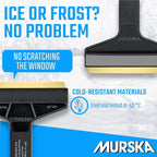 Car Ice Scraper Brass Blade - Fast, Effortless, efficient & Easy - Brass Ice Scrapers for Car Windshield Ice Scraper - Brass Ice Scraper for Car - Original Murska from Europe - Winter A053 Black Gray