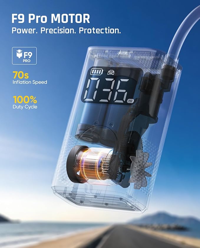 Fanttik X9 Pro Portable Tire Inflator for Compact Car, 1Min Fast Inflate Air Pump with Digital Tire Pressure Gauge, 150PSI Air Compressor for Car, Electric Bikes, Motorcycle, Ball, Deluxe Package