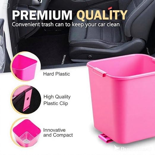 Large Gray Car Trash Can Leakproof Auto Garbage Bin with Floor Mat Clip, Anti-Slip Base, Portable Vehicle Trash Container for Car, SUV, Truck, or Van Includes 1 Roll (20pcs) Bags