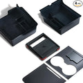 Nestour Upgraded 4PCS Flocked Center Console Organizer Tray Accessories Fit For 2021 2022 2023 Tesla Model 3 Model Y, Armrest Hidden Storage Box, Center Console Wrap Cover Kit.