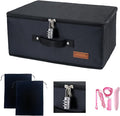 Locking Game Toy Storage Organizer Lock Box Toy Storage Bins Game Toys Storage Bags with 2 Drawstring Bags, Large capacity 15