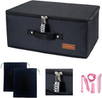 Locking Game Toy Storage Organizer Lock Box Toy Storage Bins Game Toys Storage Bags with 2 Drawstring Bags, Large capacity 15