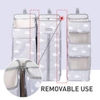 Orzbow 3-in-1 Hanging Diaper Caddy Organizer for Changing Table, Nursery Organization and Diaper Stacker for Crib Wall, Remov