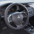 BDK Ergonomic Soft Grip Steering Wheel Cover - Sporty Leather Grip for Standard Size Wheels 14.5-15 inch Black
