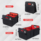 JOJOY LUX Car Trunk Organizer with Multi Compartments - Automotive Collapsible Cargo Containers with 11 Pockets Reinforced