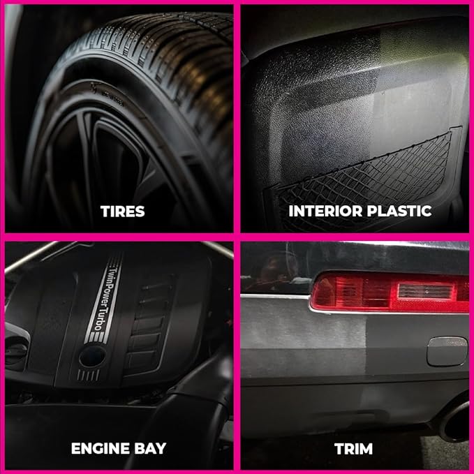 Legendary Gloss Dressing 64oz (Half Gallon) - Tire Shine Spray & Plastic Restorer – Water Based & Non-Greasy Interior/Exterio