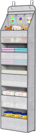 Univivi 6-Shelf Over Door Hanging Organizer Fabric Baby Door Storage with 5 Large Pockets and 3 Small PVC Pockets Wall Mount 