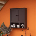 TaoHFE Brown Medicine Cabinets,Bathroom Wall Cabinet with 2 Door Adjustable Shelves,Over The Toilet Storage Cabinet,Espresso 