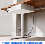 Under Desk Drawer Storage with Lock, Metal Undermount Table Drawer, Ball Bearing Slides Out Tray Organizer for Paper, Pencil,