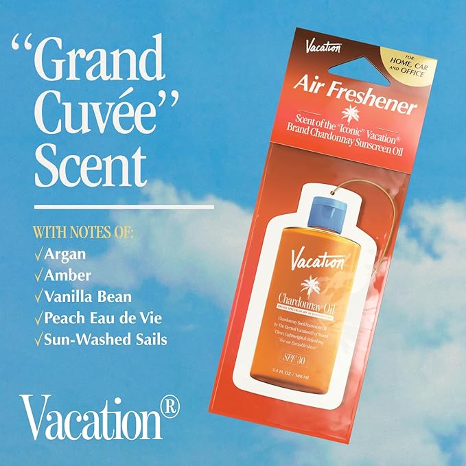 Vacation Air Freshener Variety Pack, 6 Exclusive Summer Scents, Includes Classic Lotion, Chardonnay Oil, After Sun Gel, Class