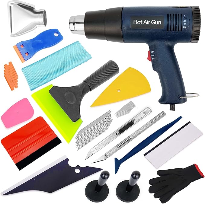 CARTINTS Car Paint Protection Vinyl Film Tool Kit, Window Tint Tools Includes Heat Gun, Squeegee, Scraper, Utility Knife, Edge Trimming Tool, Glass Wiper