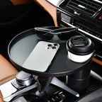 FLORICH Car Tray and Cup Holders, 360° Rotating Car Desk for Laptop, Upgraded Steering Wheel Tray, Car Food Tray Table for Eating, Automatic Center Console Cup Holder Universal Fit