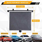 2PCS Car Window Shades for Baby, 17.71"×19.68" Retractable Car Shades for Side Window with Suction Cups,UV Rays Glare Protection Roller Sunshade Visor for Baby, Kids, Pets, Passengers