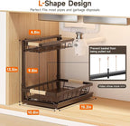 Sevenblue 2 Packs Under Sink Organizer, Height Adjustable 2 Tier Under Kitchen Sink Organizer, Multi-Purpose Storage Shelf fo