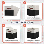 Ornavo Home 11 x 11 Storage Cube Bins, Foldable Collapsible Fabric Storage Bins Box Linen Shelf Basket Cube Organizer for Clo