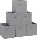 Storage Cubes - STORAGE MANIAC, 11 Inch Collapsible Storage Bins with Handles, 6 Pack Fabric Foldable Bins for Organization, 