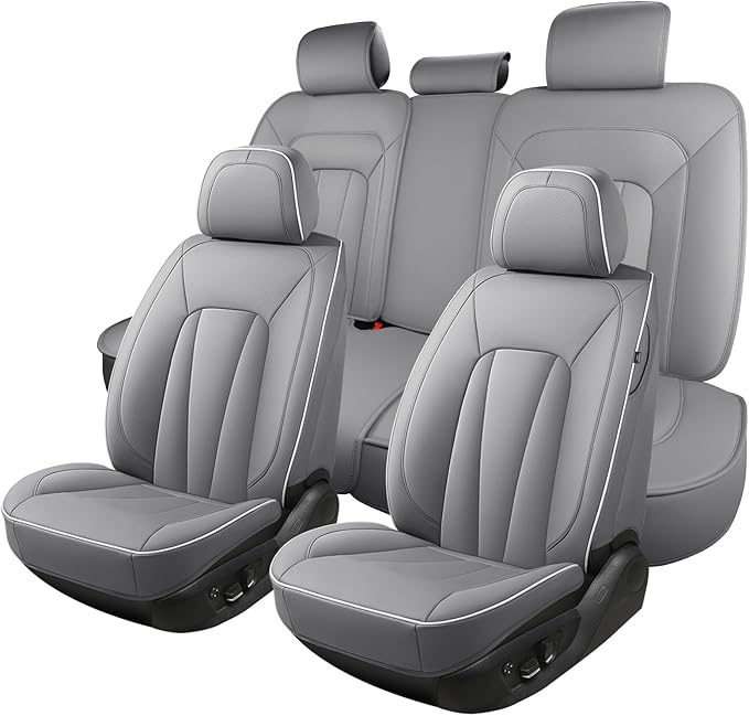Car Seat Covers Full Set, Leather Seat Covers for Cars, Waterproof Car Seat Protector,Non-Slip Car Interior Covers, Automotiv