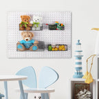 Norme 4 Pack Pegboard Baskets Set 4 Size Metal Wall Organizer Square Style Wire Pegboard Bins Wall Mount Peg Board Tool Organ