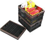 Kekow 15 L Black Plastic Collapsible Storage Basket, Folding Crates Storage, Set of 3