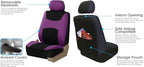 FH Group Light & Breezy Cloth Car Seat Covers, 7 Seater Three Row Set- Airbag & Split Ready -Universal for Cars Trucks and SU