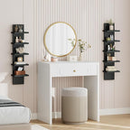 HOOBRO 5 Tier Wall Shelf Unit, 2 Pack Floating Shelves Wall Mounted, Wall Mount Vertical Shelving, Floating Storage Rack, Org