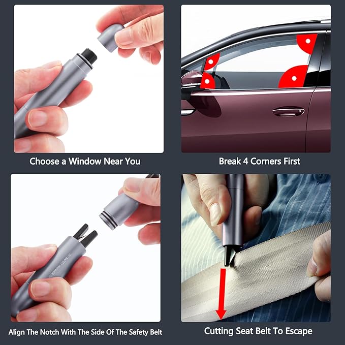 Car Safety Hammer Window Breaker and Seat Belt Cutter, Multi-Function Car Emergency Escape Tool Life-Saving Emergency Artifac