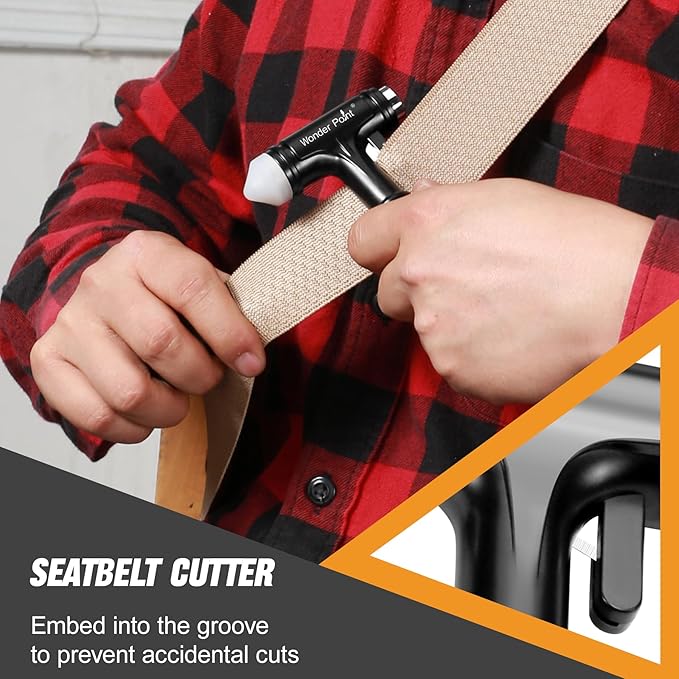 Car Window Breaker, Automotive Safety Hammer with Seatbelt Cutter, 3-in-1 Emergecy Escape Tool Car Metal Window Breaker Seatb