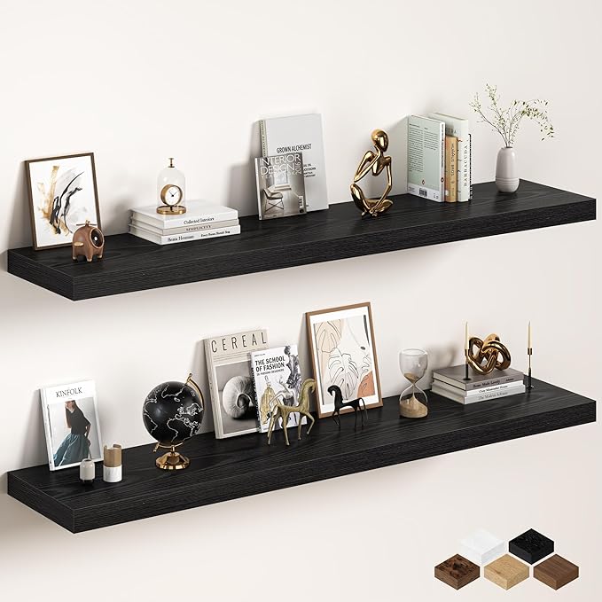 Fun Memories 72 Inch Floating Shelves, 12 Inch Deep Wall Shelf for Fireplace Mantel, Deep Storage Shelves for Home & Office, 