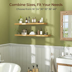 Fun Memories Floating Shelves for Wall 40 Inch Set of 3, Farmhouse Floating Shelves with Invisible Heavy Duty Bracket, 10 Inc