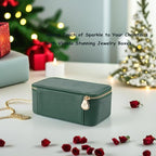 VLANDO Travel Jewelry Box Organizer – Portable PU Leather Jewelry Case with 6/8/12 Zippered Pouches, Compact Storage for Earr