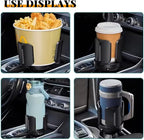 Car Cup Holder Expander with Coaster & adjustable base, Universal Auto Expandable Round Cup Adapter for Yeti Hydro Stanley Owal Tumblers Water Drink Coffee Bottle