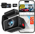 REDTIGER F4 Pro 4K Mini Dash Cam Front and Rear, STARVIS 2 Night Vision, 128GB Card Included, 5.8GHz WiFi 6 Instant Export, 2