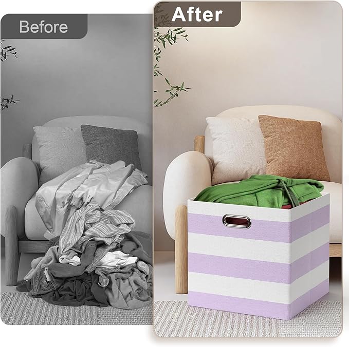 Posprica Storage Bins Storage Cubes,13×13 Collapsible Storage Boxes Containers Organizer Baskets for Nursery,Office,Closet,Sh