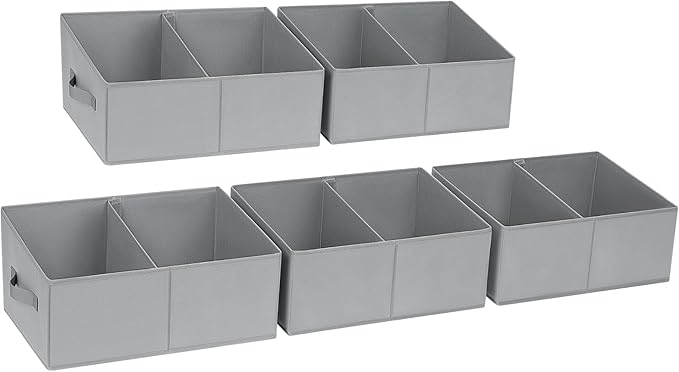 DIMJ Closet Storage Bins, 3 Pack Storage Baskets for Shelves, Foldable Closet Organizer with Handle, Linen Closet Organizers 