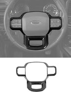 Savadicar Carbon Fiber Interior Accessories - Steering Wheel Trim Cover for Ford F150 (2021-present) - Premium Texture Interior Decor Upgrade Option, 1 PC