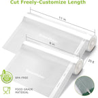 Bonsenkitchen Vacuum Sealer Rolls Bags, 6 Pack 3 Rolls 11" x 20' + 3 Rolls 8" x 20' Commercial Grade BPA Free Bag Rolls, Dura