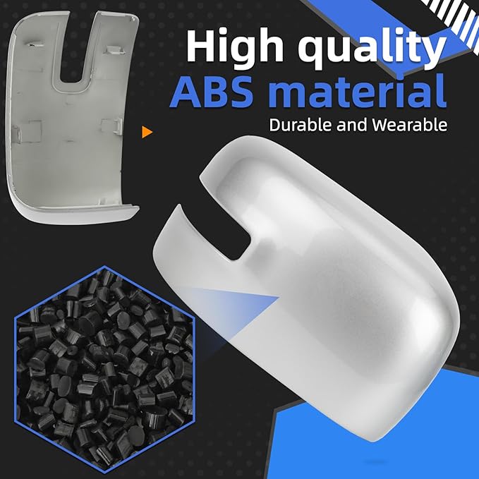 Passenger Side Mirror Cover Replacement for Jeep Renegade 2015 2016 2017 2018 2019 - Right Side Mirror Covers, Rear View Mirrors Cap Accessories With Lamp, Silver