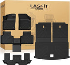 LASFIT Floor Mats for Volkswagen Atlas 2019-2026(Bucket Seat), All-Weather Protection TPE Car Mats 3 Rows Floor Liners & Trunk Mats & Seatback Mats Full Set for VW Atlas Accessories, Black