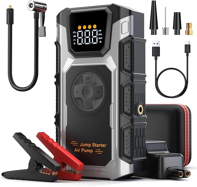 5500A Jump Starter with Air Compressor 150PSI Portable Car Battery Charger Combo Tire Inflator for up to 9.5L Gas/8.0L