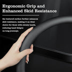 Car Leather Steering Wheel Cover - Panapi Material, Universal 14.5-15 Inch Leather Anti-Slip Breathable Auto Steering Wheel C