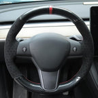 MEWANT Hand Stitched Steering Wheel Cover for Tesla Model 3 2017-2023 / Model Y 2020-2023 for Tesla Model 3/Y Accessories(3D Style)