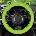 8 Pcs Cute Panda Steering Wheel Cover Set for Women Girl,Anti-Slip Lovely Cartoon Car Wheel Protector Universal 15 Inch Fit for Vehicle, Car, Auto, SUV (Green)