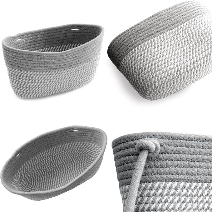 Over the Door Hanging Basket for Organizing 3 Tiers Woven Cotton Rope Wall Mount Storage basket Decorative Kitchen Hanging Or