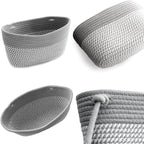 Over the Door Hanging Basket for Organizing 3 Tiers Woven Cotton Rope Wall Mount Storage basket Decorative Kitchen Hanging Or