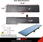 11.8" ICBEAMER Clip On Rear View Mirror | Flat Blue Tint Glass, Panoramic Wide Angle HD Glass, Anti Glare, Universal Fit for Car, SUV, Truck | Eliminates Blind Spots (1 Pack)