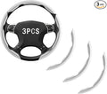 FOAN Steering Wheel Covers, 3PCs Carbon Fiber Anti-Skid Clip on Car Steering Wheel Cover Protector Universal for Most Car, Wh