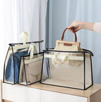 Interesse 12 Packs Dust Bags for Handbags, Clear Handbag Storage, Purse Storage Organizer for Closet, Purse Cover Hanging Clo