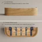 Wall Mount Key Holder with 5 Hidden Hooks Modern Key Hanger Rack Wood Entryway Hook Mail Organizer Tray Shelf Home Decor for 
