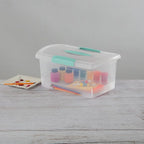 Sterilite Medium Nesting ShowOffs, Stackable Small Storage Bin with Latching Lid and Handle, Plastic Container to Organize Ho